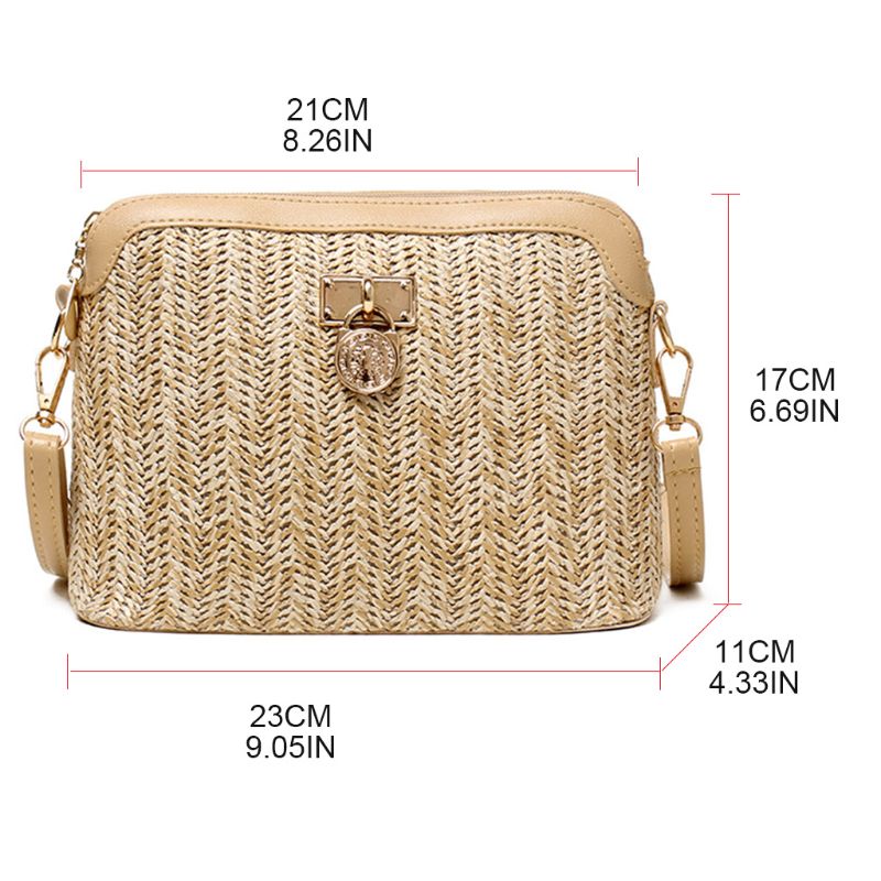 Damenhandtasche, schultertasche, sommerliche stroh-umhängetasche, hochwertige