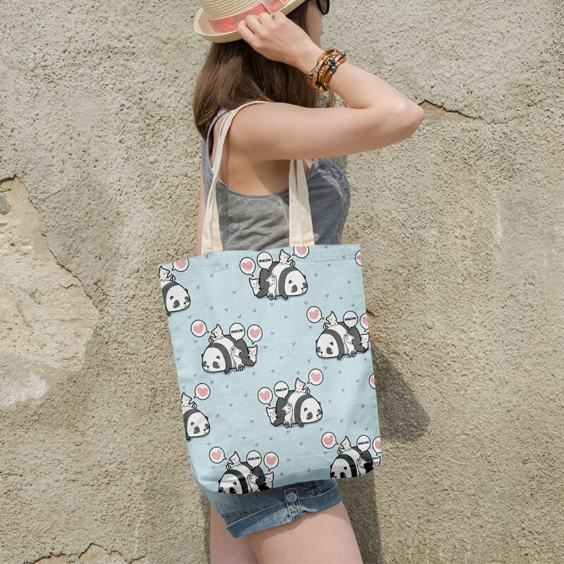 3D Gedrukt Mini Dier Canvas Tas Eenhoorn Handtas Reizen Strandtas Herbruikbare Schoudertas Kruidenier Opbergtas