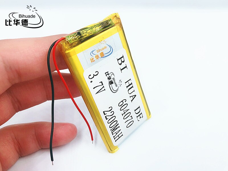 Bateria De Polímero de 2200 mah li-po 3.7 V 604070 casa inteligente MP3 alto-falantes Li-ion bateria para dvr, GPS, mp3, mp4, telefone celular, falar