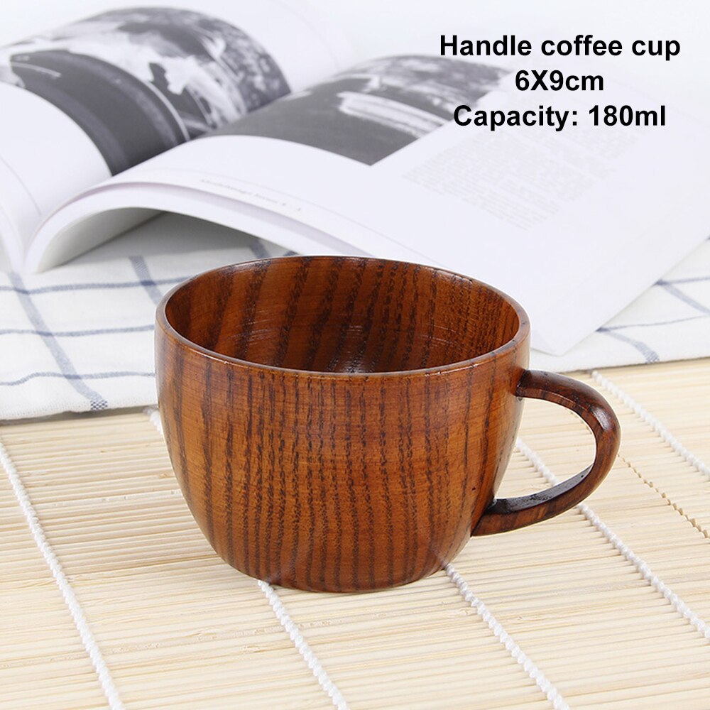 Japanese Style Wooden Cup Jujube Wood Insulation Tea Cup Wooden Coffee Cup Drinking Cup Coffee Cup & Saucer Sets: 9x6x6cm