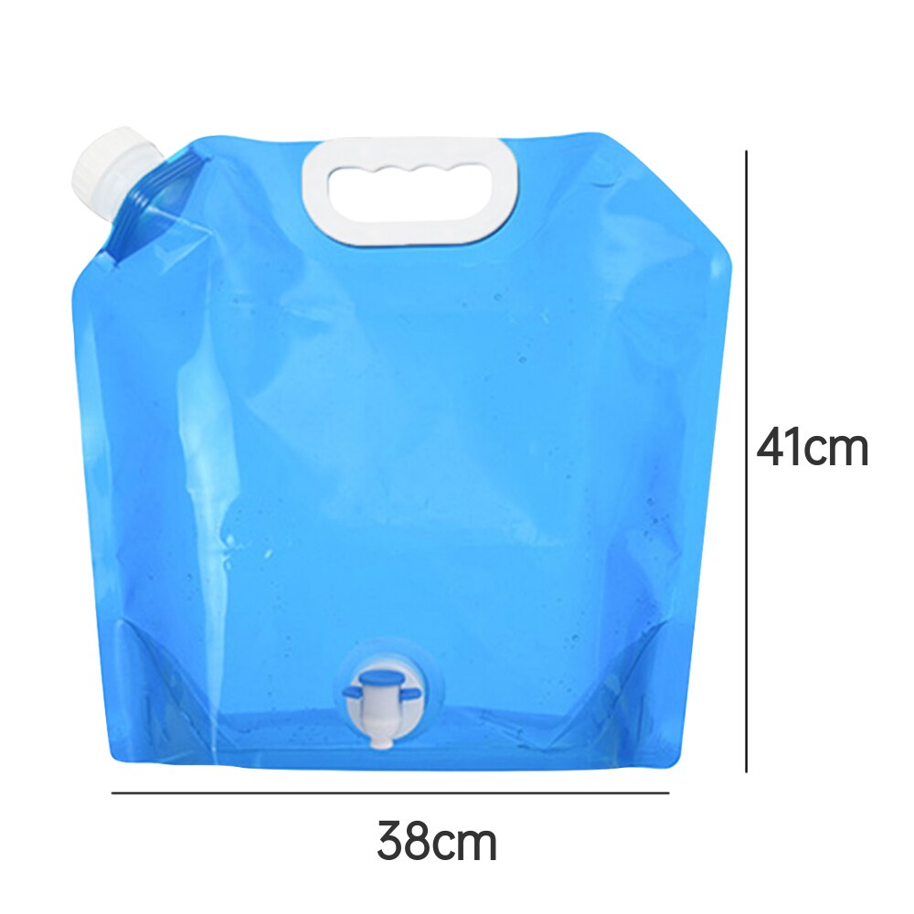 5L/10L Draagbare Outdoor Opvouwbare Folding Inklapbare Water Zakken Camping Carrier Camping Waterzak Water Fles: 10L Blue with Faucet