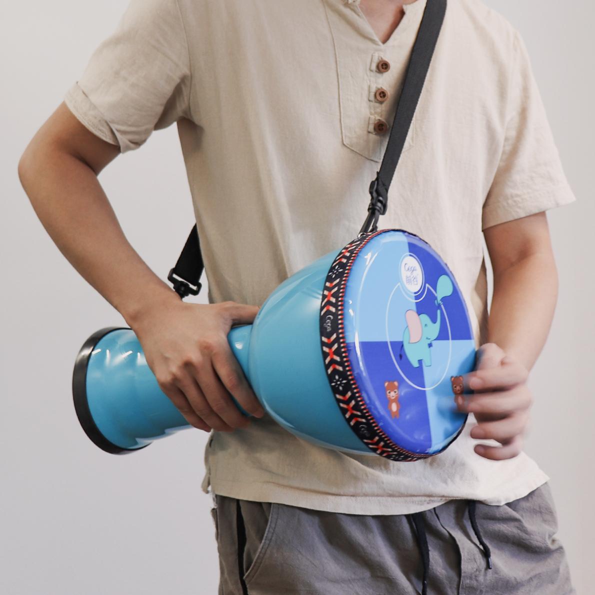 8 Inch Beautiful African Djembe Drum Colorful Cloth Art ABS Barrel PVC Skin Lightweight Children Hand Drum Musical Instrument