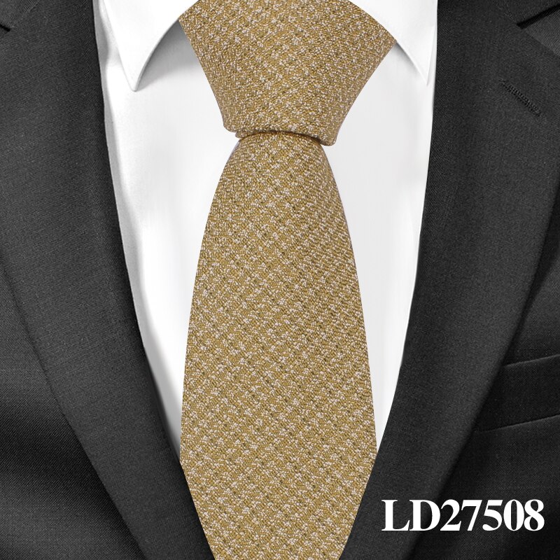 Cravate en laine de coton pour hommes | Cravate de décontractée, cravate étroite à carreaux, Corbata Slim, cravate de mariage, costumes d'affaires: LD27508