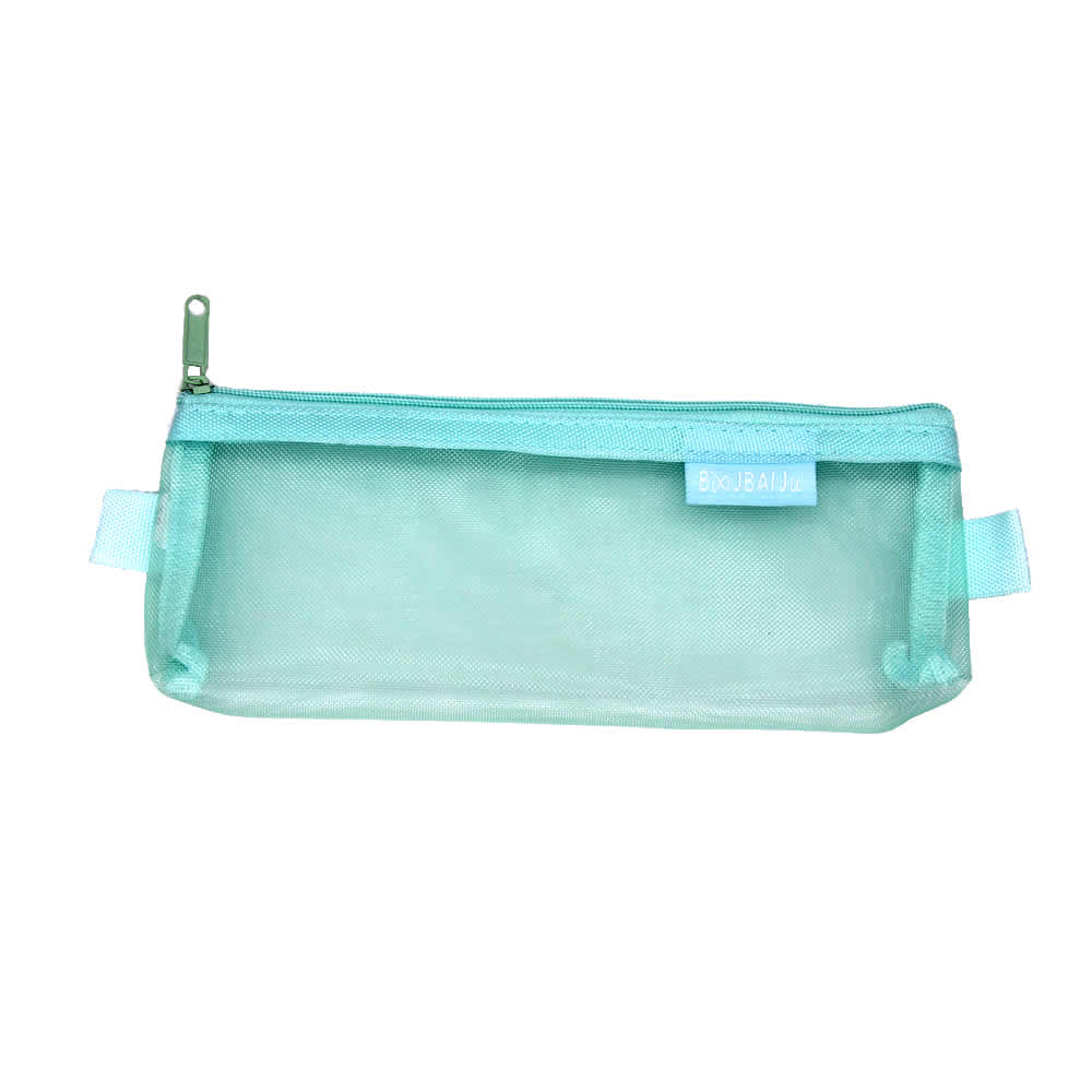 Transparent pennfodral mesh pennväska för barn flickor kontor skolmaterial kawaii brevpapper nylon pennfodral: 338