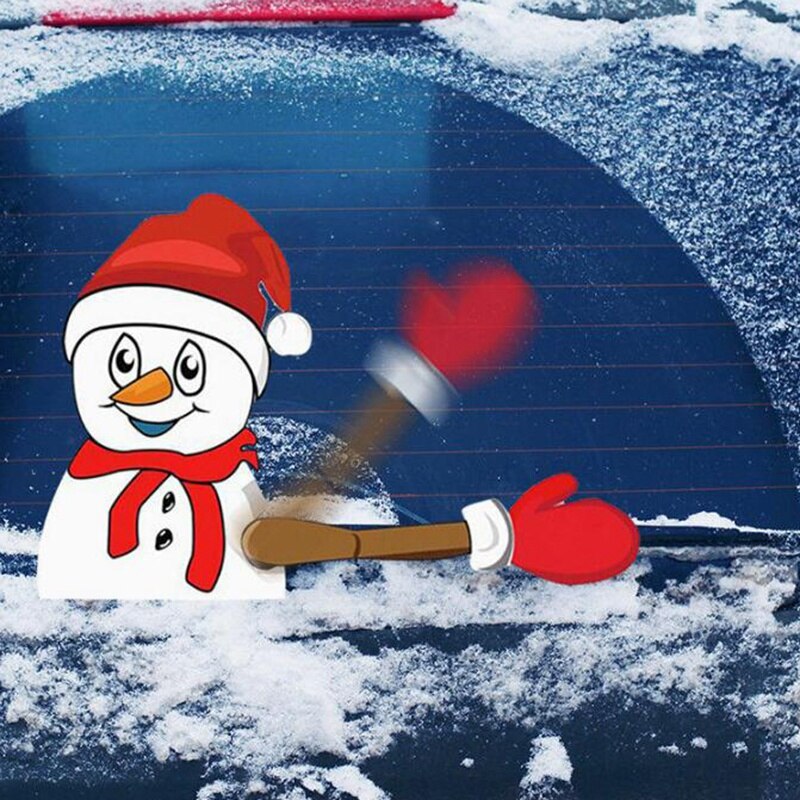 Christmas Rear Windshield Santa Claus Window Decals Car Wiper Sticker Xmas