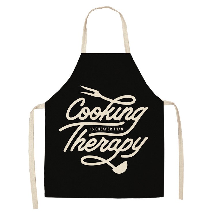 1pcs Kitchen cotton and linen aprons, monogrammed black and white patterned aprons, sleeveless aprons, cooking and baking tools: ILW-0002-12