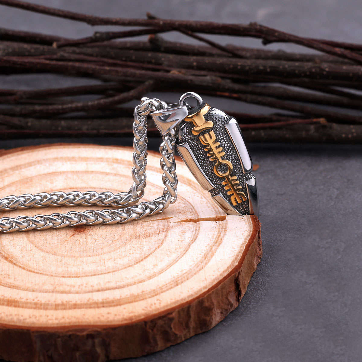 Lanza de acero inoxidable Odin Valknut Gungnir colgante collar mitología nórdica runa cuervo de joyería Punk para hombres