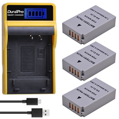 2 PC 850 mAh EN-EL24 EN EL24 Oplaadbare Camera Batterij + LCD USB Lader Voor Nikon 1 J5 1J5 DL18-50 DL24-85 Digitale Camera 'S: 3 Battery Set