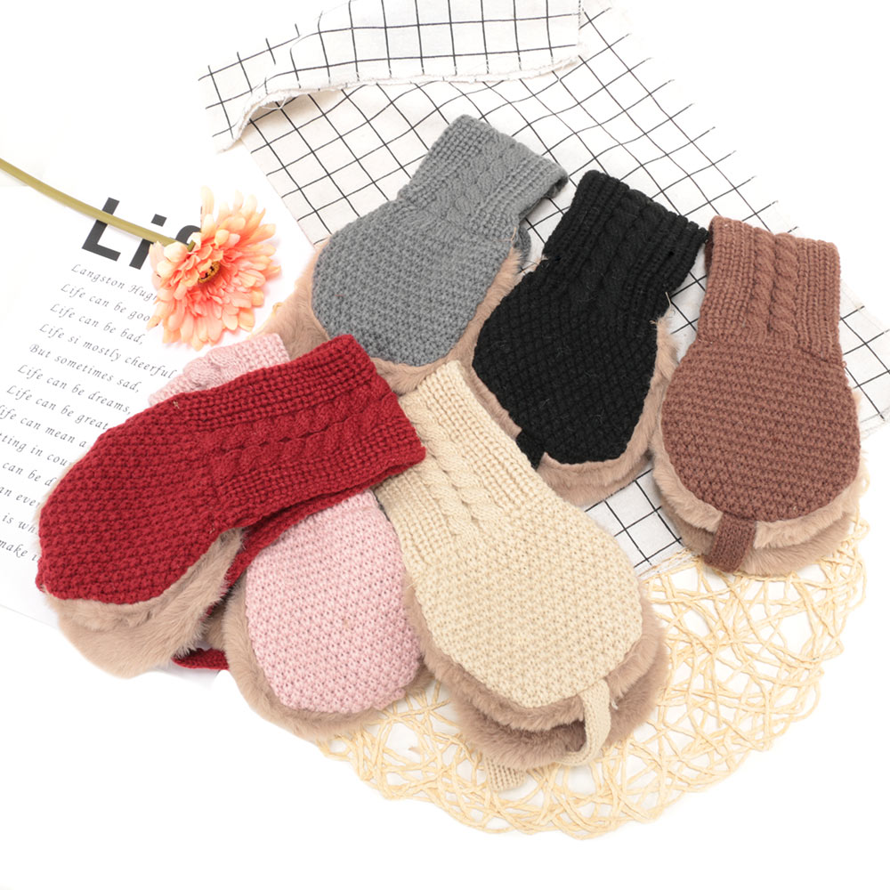 Orejeras de lana de doble uso a la para chicas, cálido tejido para invierno, accesorios para la cabeza