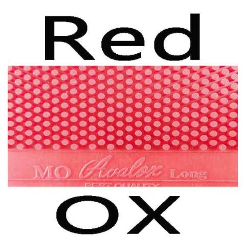AVALOX MO (OX, Super Grote Pips, geen ITTF) lange pips-out tafeltennis/pingpong Rubber Zonder Spons, OX: red OX