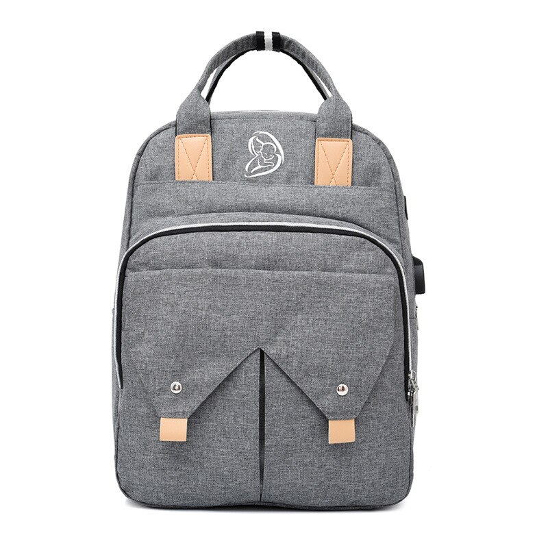 Neue Stil frauen Mama und Baby Pflege Mommy Bag Multi-funktionale Licht Rucksack Große Kapazität Hand windel Tasche: Gray