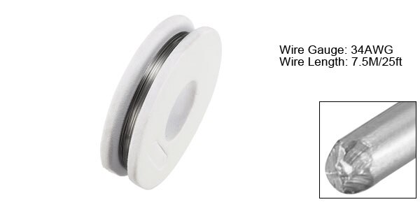 uxcell Superfine Heating Wire FeCrAl Resistor Wire for Heating Elements 0.1mm-0.3mm diameter 0.006inchx25ft DxL: Default Title