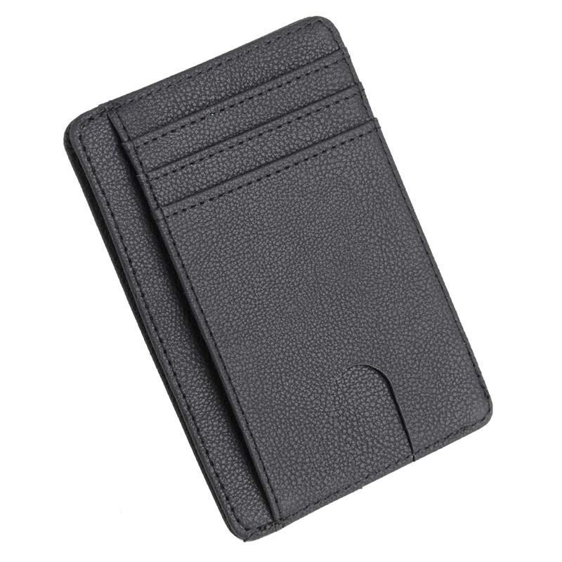 Rfid Men Women Small Bank Travel Leather Business Card Case Slim Lightweight Front Packet Wallet: C