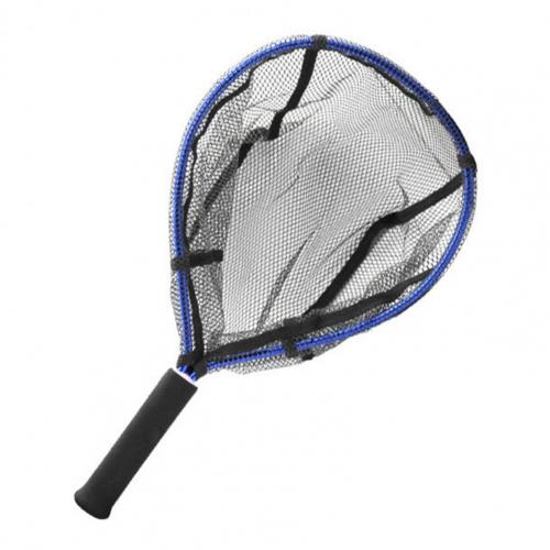 Red de malla de pesca portátil, herramienta de captura de gran rodamiento de carga con marco de aluminio: Azul