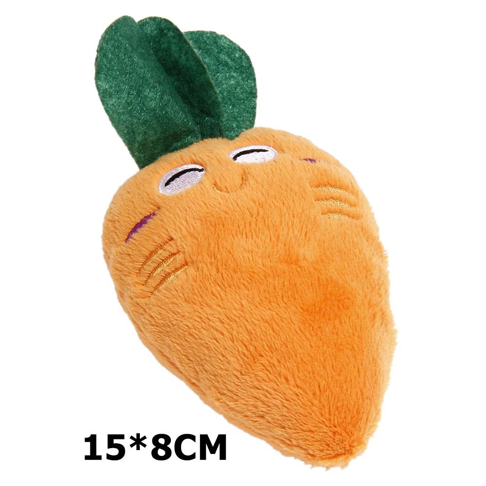 Donut Pet Toy Cartoon Squeaker Quack Sound Dogs Cats Chew Bite Cute Plush Play Puppy Playing Training Funny Chewing: Carrot