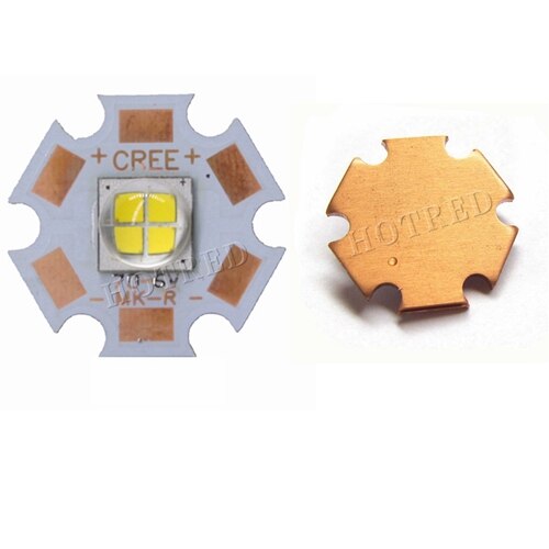 Cree MKR MK-R LED Emitter 15 Watt 6 V 12 V Weiß Warmweiß Taschenlampe LED-Diode Chip Licht 1769LM auf 16mm 20mm Kupfer PCB: 12V LED 20mm Kupfer / WW 3000K