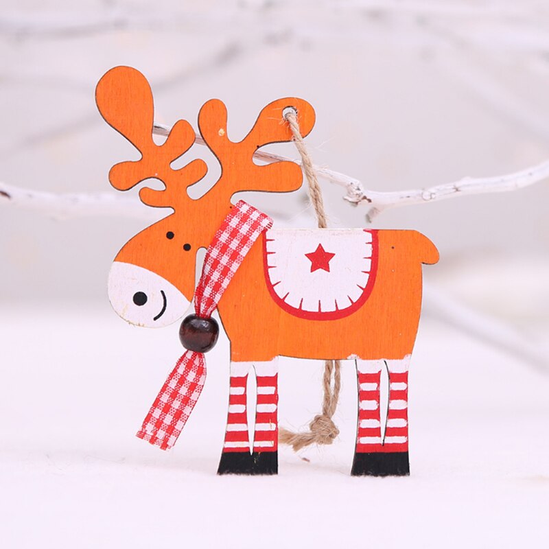 neue Weihnachten Holz Dekoration Anhänger Elch Weihnachten Baum Ornament Neue Jahr Weihnachten für Kinder: Style 4