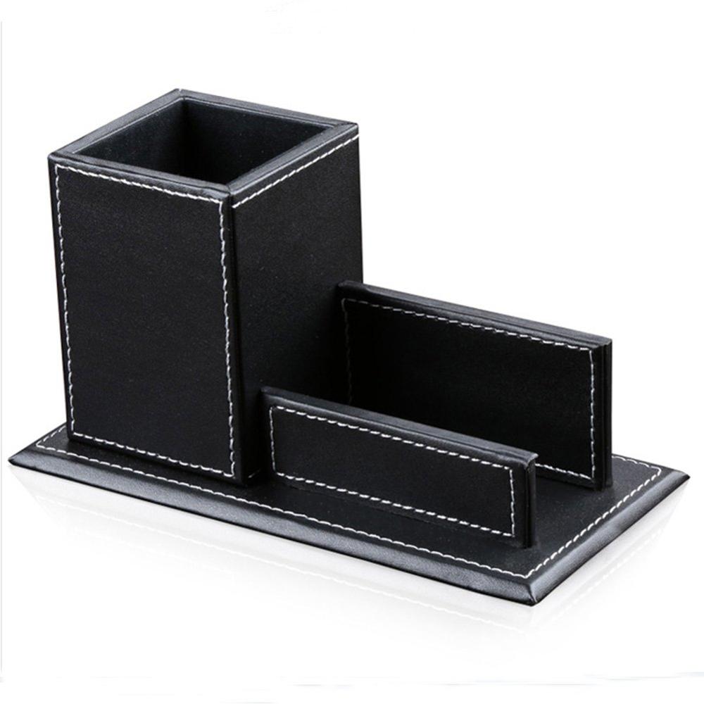 Estojo organizador de papelaria, preto/marrom, porta-cartão, caneta, copo, artigos de papelaria, casa, escritório, acessórios de negócios, recipiente de armazenamento: Black