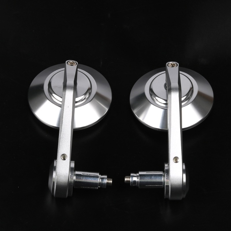 Motorfiets stuurspiegel stuureind achteruitkijkspiegels balans schuifgreep zijspiegel cnc zilver 22mm universeel anti-reflecterend