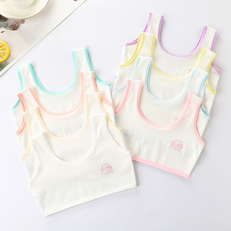 5Pcs Girls' bra cotton girls' underwear 6-8-10-12 years old primary school students tube tops teen underwear puberty