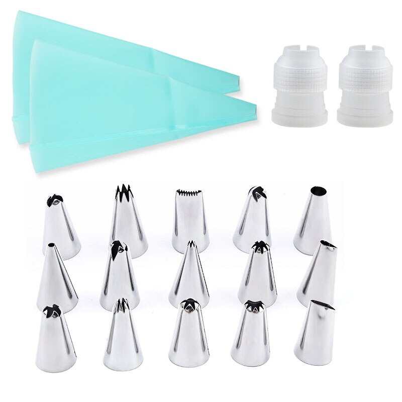 19 Pcs Cake Decorating Gereedschap Met Doos Spuitzak Levert Cupcake Voor Cake Bakken Zoetwaren Mouw Rvs Case