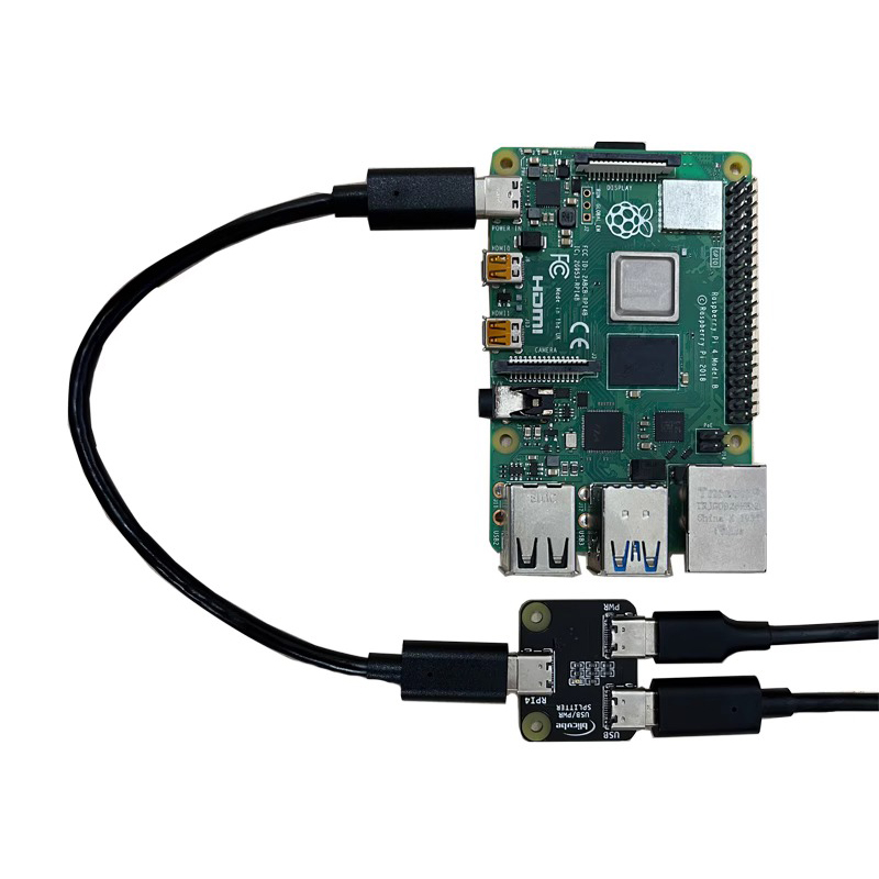 USB Power Splitter voor Raspberry Pi Board BliKVM KVM over IP HDMI-compatibel 1 IN 2 CSI Type-C Interface Power Adapter