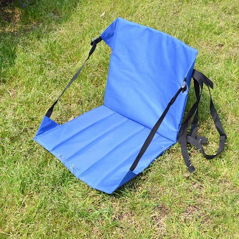 Opvouwbare Outdoor Kussen Stoel met Rugleuning Draagbare Oxford Doek Verstelbare Klapstoel