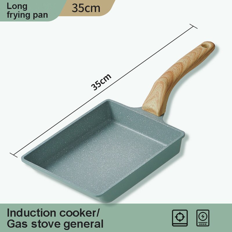 Non stick Egg frying pan Egg Pancake Pan japanese kitchen cooking pot cast iron skillet Home Breakfast Maker cookware set: rectangle