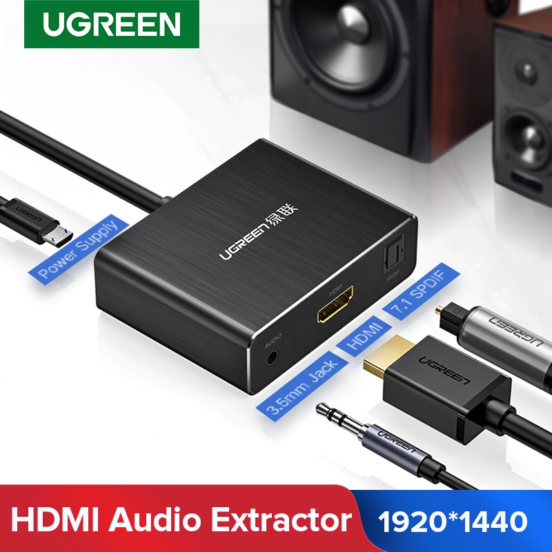 Ugreen Hdmi Naar Hdmi Audio Extractor Spdif Optische Toslink Audio Extractor Converter Hdmi Audio Splitter 3.5 Jack Adapter Schakelaar