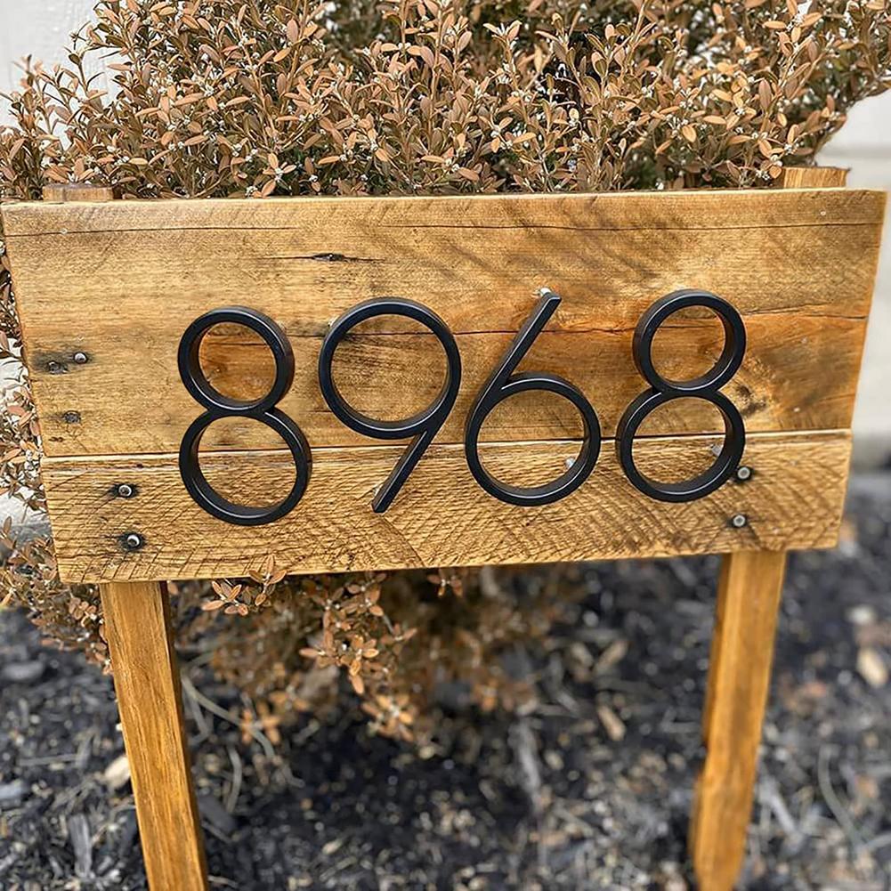 Floating House Number Metal Number Statue Modern Mailbox Numbers For Yard Street Door Decor Black Numbers Address Plaque