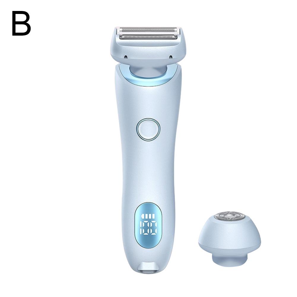 2-in-1-Elektrorasierer für Frauen, Bikini-Trimmer für Schamhaare, nasse und trockene, schmerzfreie Haarentfernung zu Hause: Orange