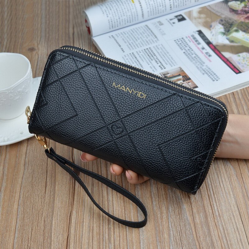 Women Long Wallets Large-capacity Double Zipper Clutch Wallet Ladies Double-layer Clutch Bag Wallet Coin Purse: 3