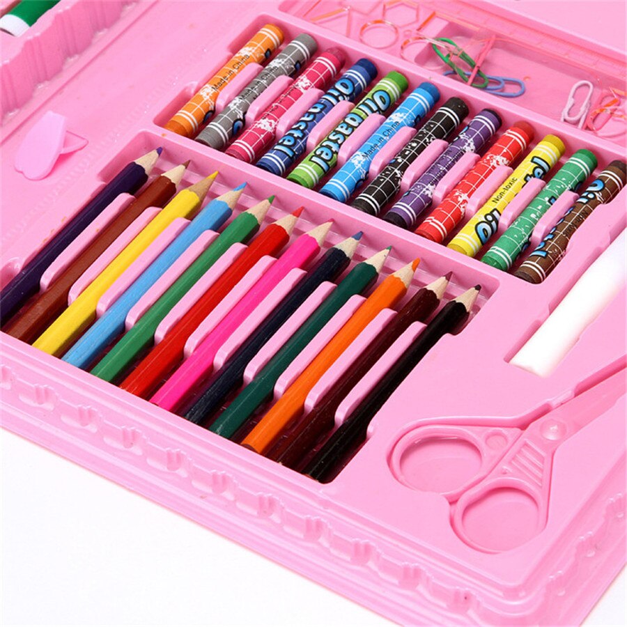 86 stk / sæt farvet blyant kunstner kit maleri malingsværktøj sæt tegning legetøj børnehave forsyninger maleri farveblyant piger