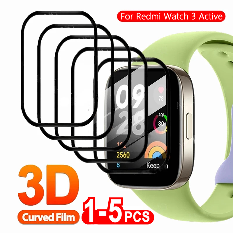 Film de montre en verre souple trempé 3D pour Xiaomi Mi Watch Lite couleur protecteur d'écran complet pour Redmi Watch 2 3 Lite Active Poco