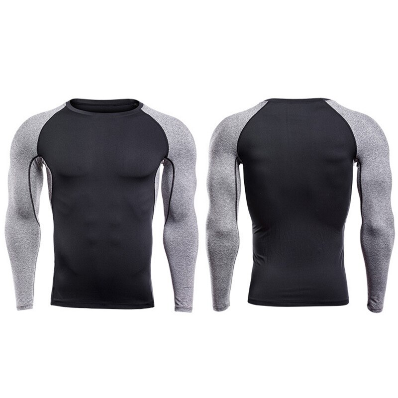 Raglan Manica Lunga Patchwork Stampato T Camicette Gli Uomini di Compressione Corsa e Jogging Camicette Quick Dry Magliette e camicette Palestre Fitness MMA Elastico Abbigliamento Sportivo
