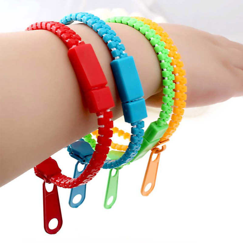 Pulsera con cremallera, juguetes antiestrés para la ansiedad para niños, recuerdos de , premios en el aula, Fidget sensorial, terapia de autismo TDAH