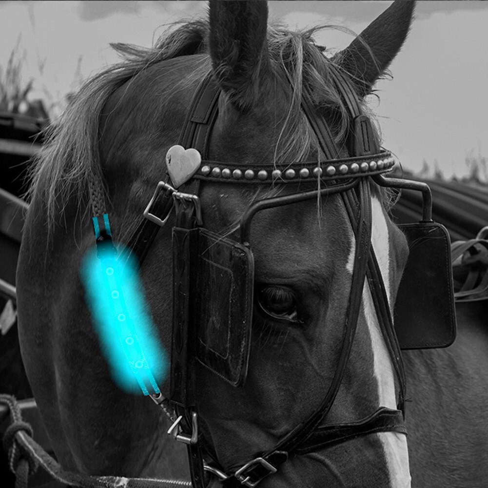 Cinghie Horse Harness Led Attrezzature di Equitazione Cinghia Alimentato A Batteria Luminoso Multi-funzione Neck Halter Accessori di Notte Equestre