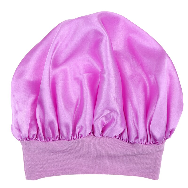1pc Satin Sleeping Hat Night Sleep Cap Hair Care Bonnet Nightcap For Women Men Unisex Cap Bonnet: purple