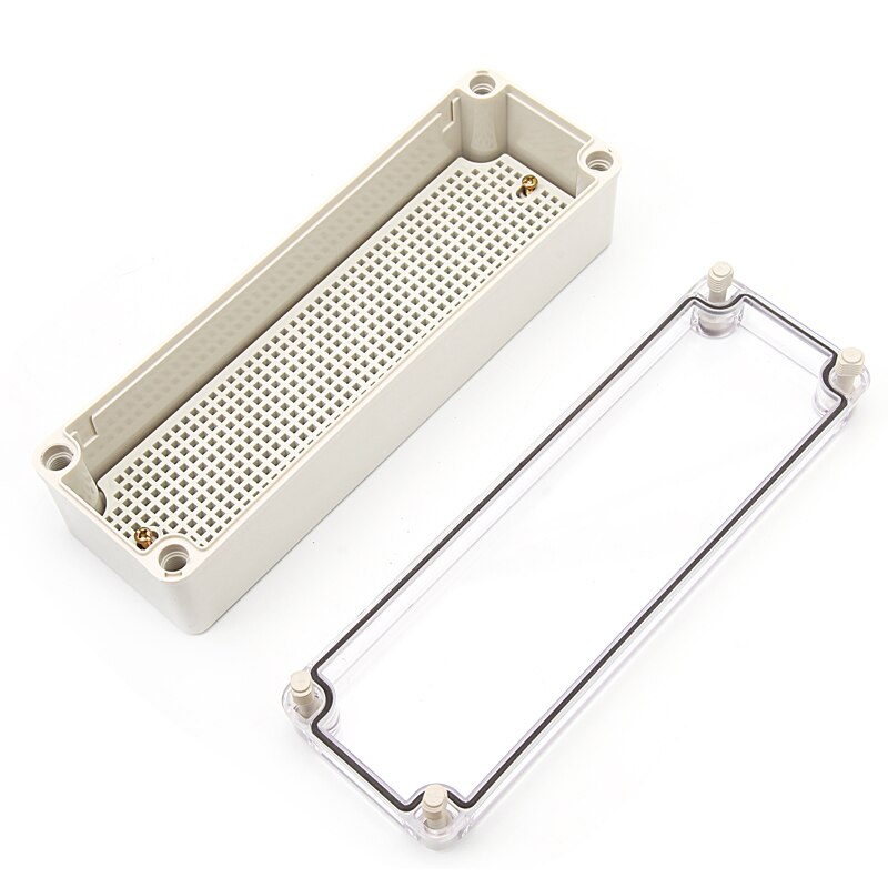 IP67 Waterdichte Plastic Abs Behuizing Voor Elektronica Met Montage Board Elektrische Transparante Cover Behuizing Junction Box Case: 250x80x70mmclear