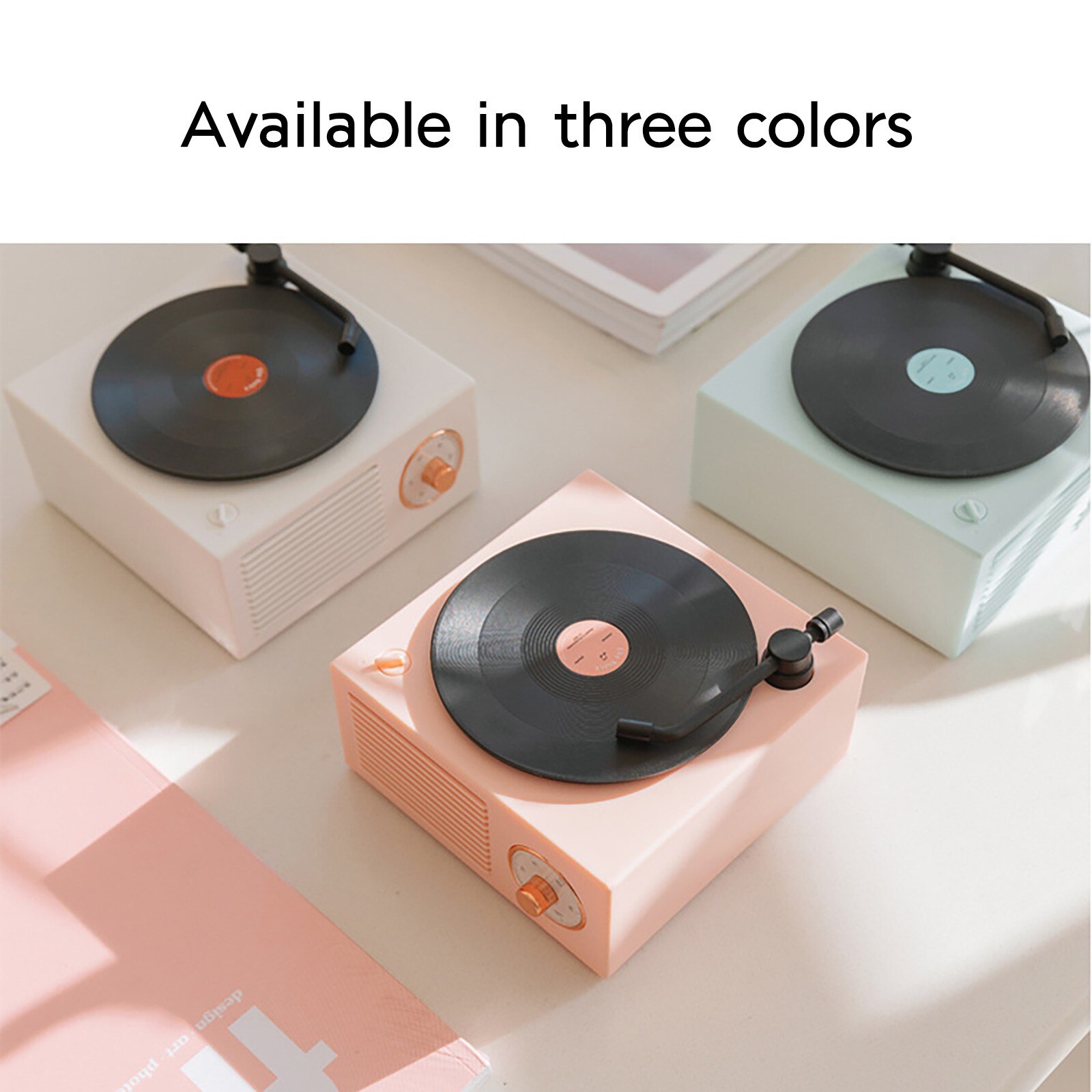 Retro Bluetooth 5.0 Vinyl Record Player Speaker Strong Bass Tf Card Portable Top Standard Super High Sound