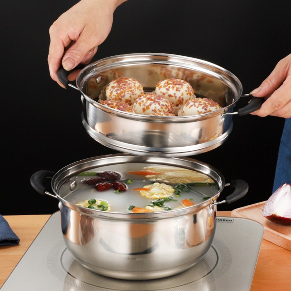 Stainless Steel Stock Pot Practical Household Kitchen Food Cooking Steam Pot