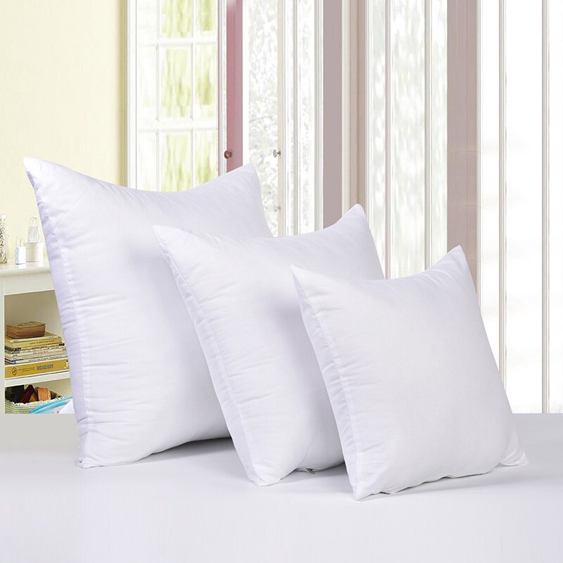 Almohadas cuadradas cómodas para el hogar, cojín de asiento de lijado en relieve, almohada para el cuello de la cama, cojín interior de relleno suave blanco: 45x45cm