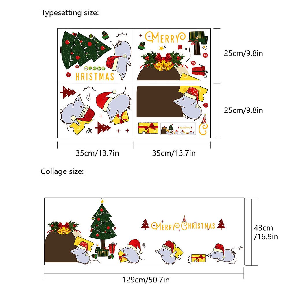 Christmas decoration self-adhesive-free window sticker glass electrostatic stickers Year Flakes shop wall sticker