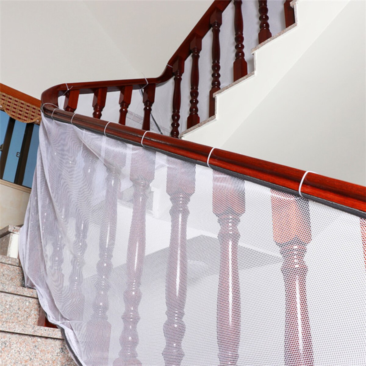 3M Kids Stairs Safety Net Thick Hard Mesh Netting Protection Rail Balcony Stair Fence Baby Fence Stair Net Decoration