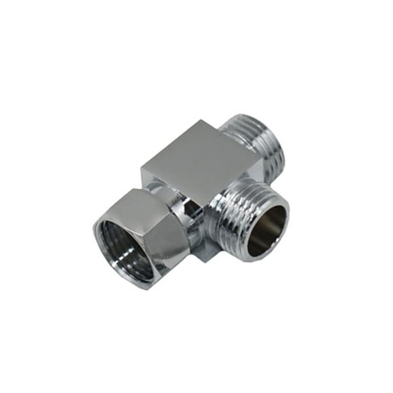 Tipo de bronze t fêmea 1/2 "a 1/2" rosca macho t conector 3 vias tubo adaptador acoplador conector para banheiro 1 pçs