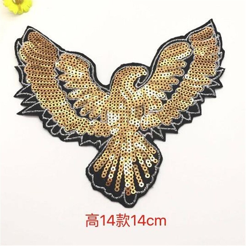 T-shirt Vrouwen patch pailletten 14 cm steenarend gaan biker patches voor kleding stickers 3d t-shirt mens