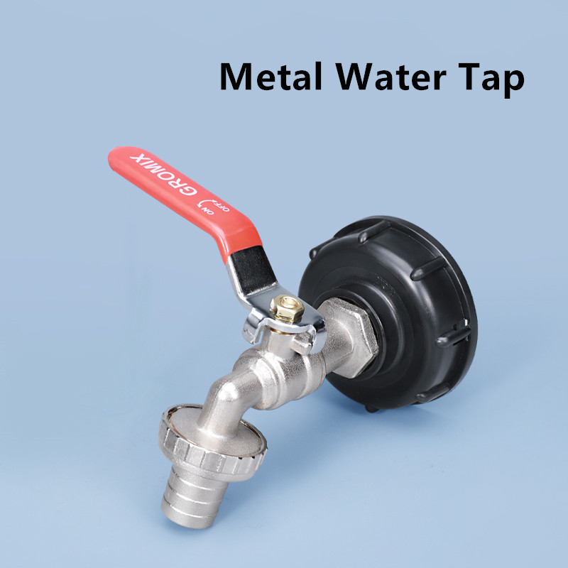 S60x6 Coarse Thread IBC Tank Tap Connecter x 1/2'' 3/4'' Water Coupling Adapter 1000L Garden Home Replacement Valve Fitting