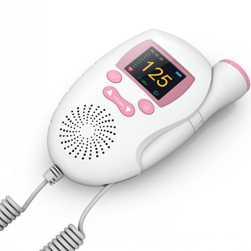 1.7 Inches Foetale Hartslag Draagbare ABS Hars Doppler Ultrasoon Geluid Foetale Hartslag Zwangere Vrouwen Thuis Kleur/LED screen