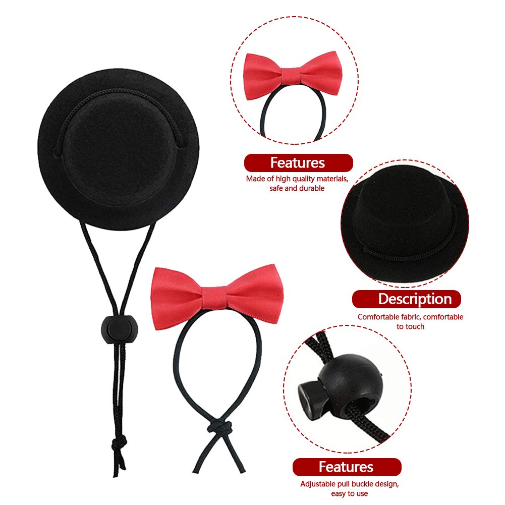 Kleine Dieren Hoeden Konijn Cavia Hamster Totoro Egel Hoed En Strik Top Hoed Pet Feestelijke Funny Cap Hoofd accessoires