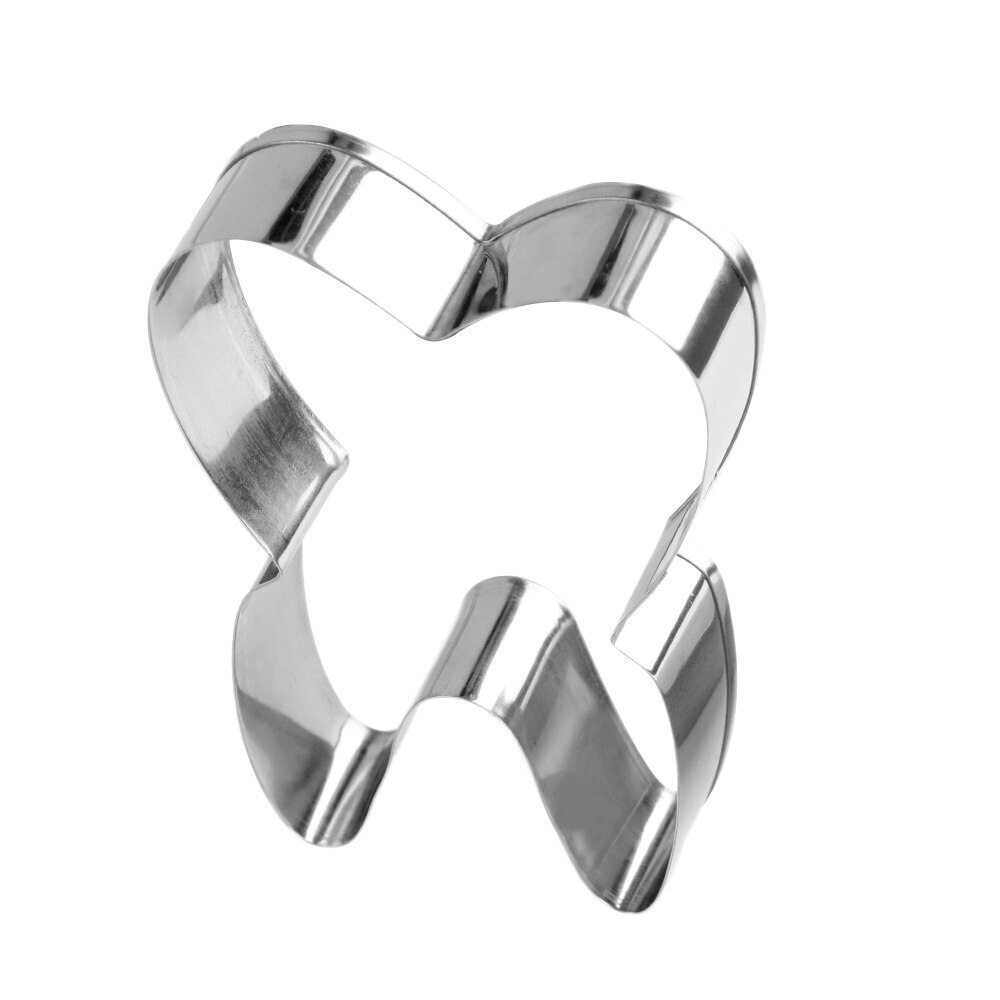 2pcs 3D Tooth Shape Cookie Cutter Stainless Steel Biscuit Tools Baking Cookies Molds Kitchen Cake Decorating Bakeware Cake Tools